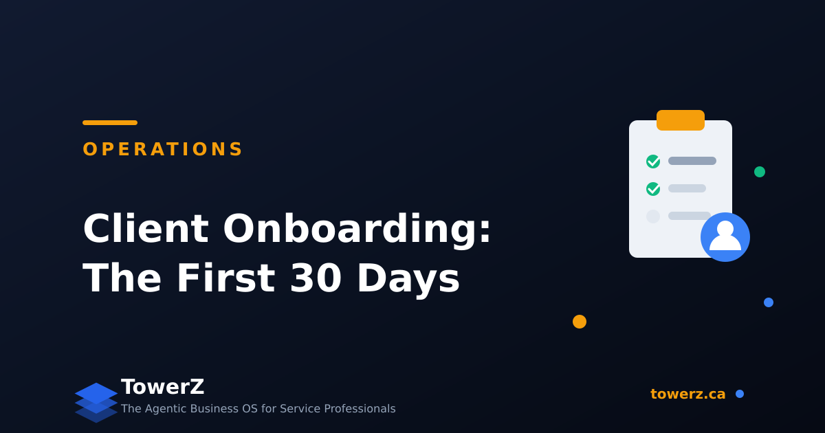 A complete client onboarding system for service businesses: welcome packet, intake forms, policies, and the 30-day follow-up that creates regulars.